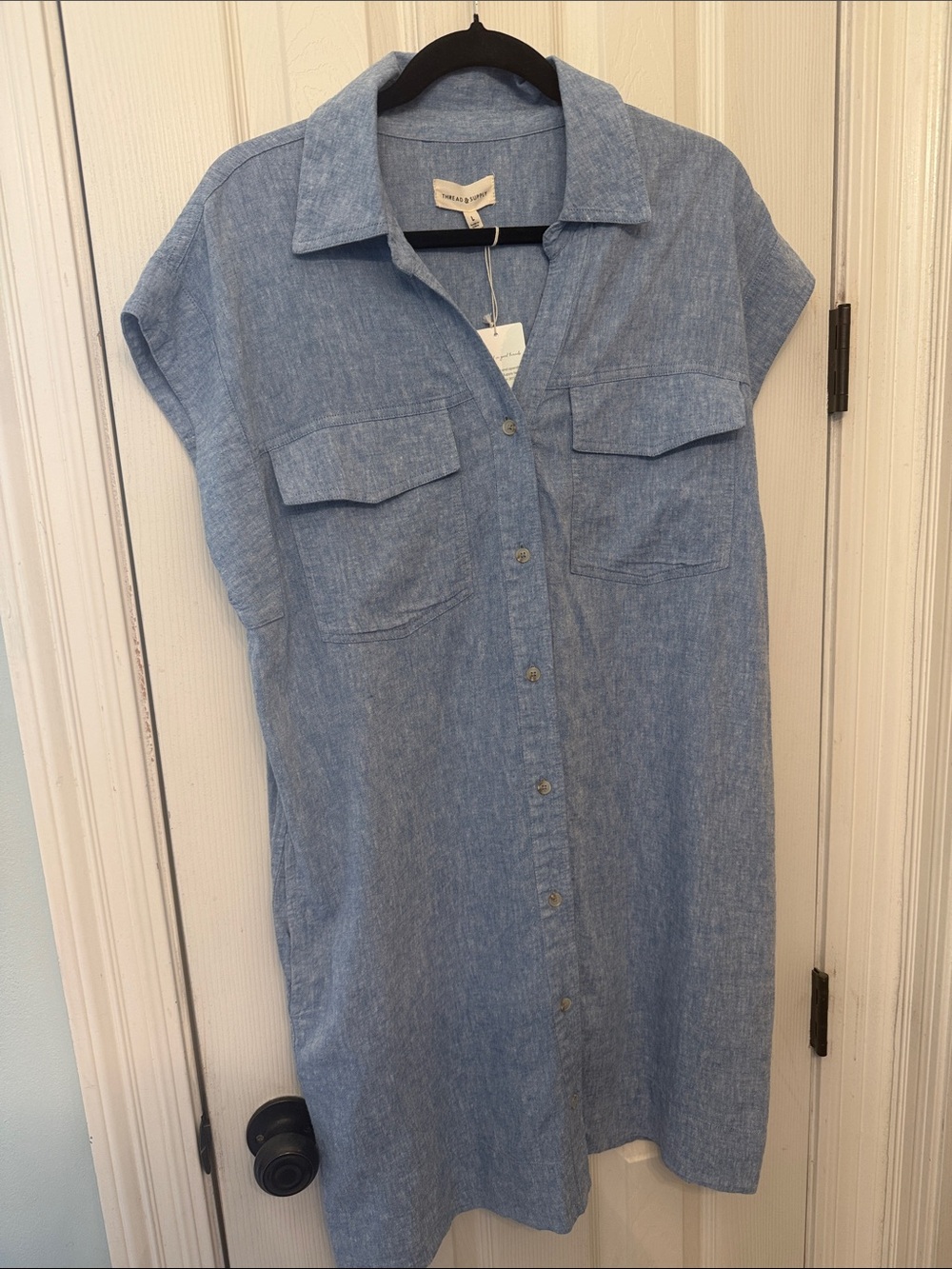 Thread & Supply Light Blue Chambray Shirt Dress